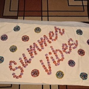 Vera Bradley Cream Towel with Colorful Floral Design